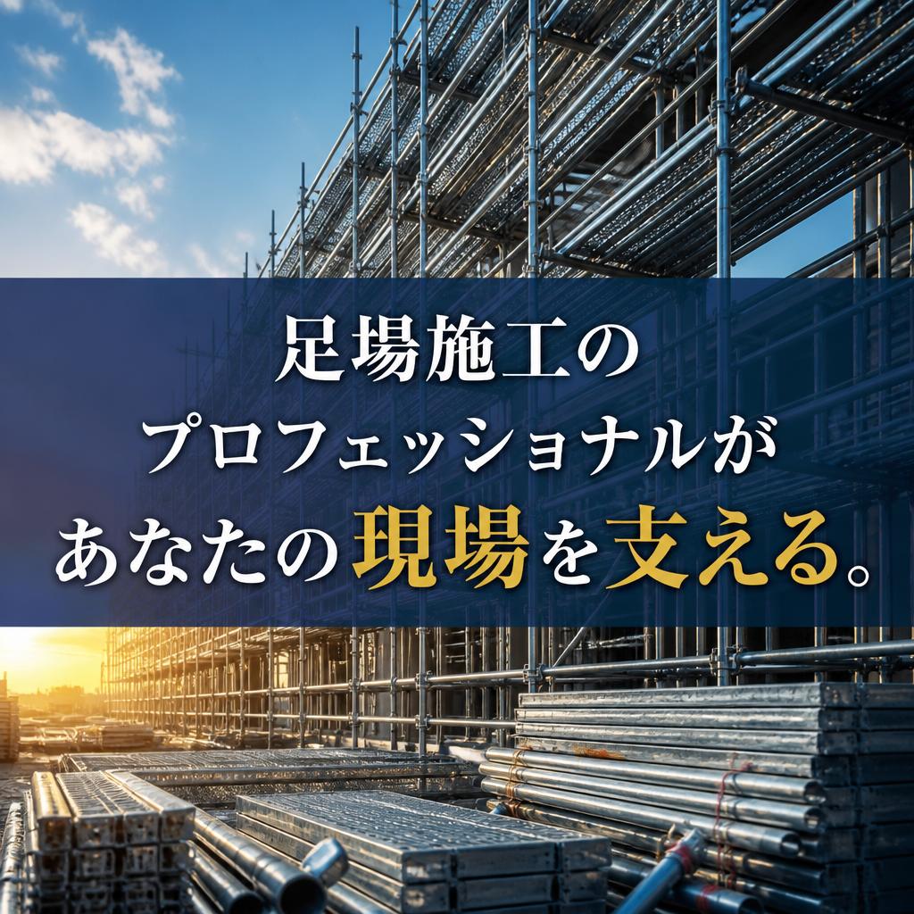 足場施工のプロフェッショナルがあなたの現場を支える。