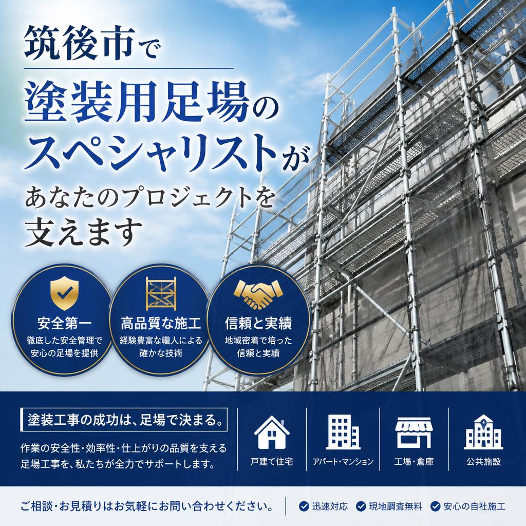 筑後市で塗装用足場のスペシャリストがあなたのプロジェクトを支えます