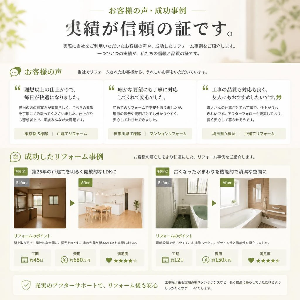 客户の声と実績紹介