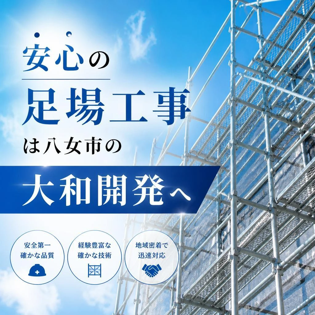 安心の足場工事は八女市の大和開発へ