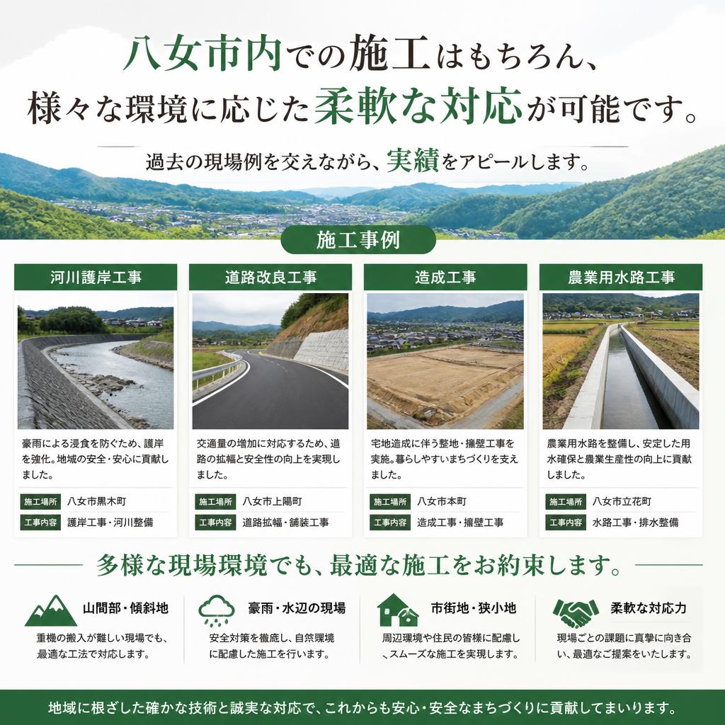 八女市での経験 - 多様な現場に対応