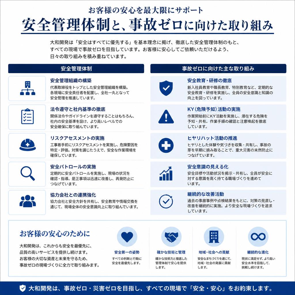 安全管理の徹底 - 事故ゼロへ向けた取り組み