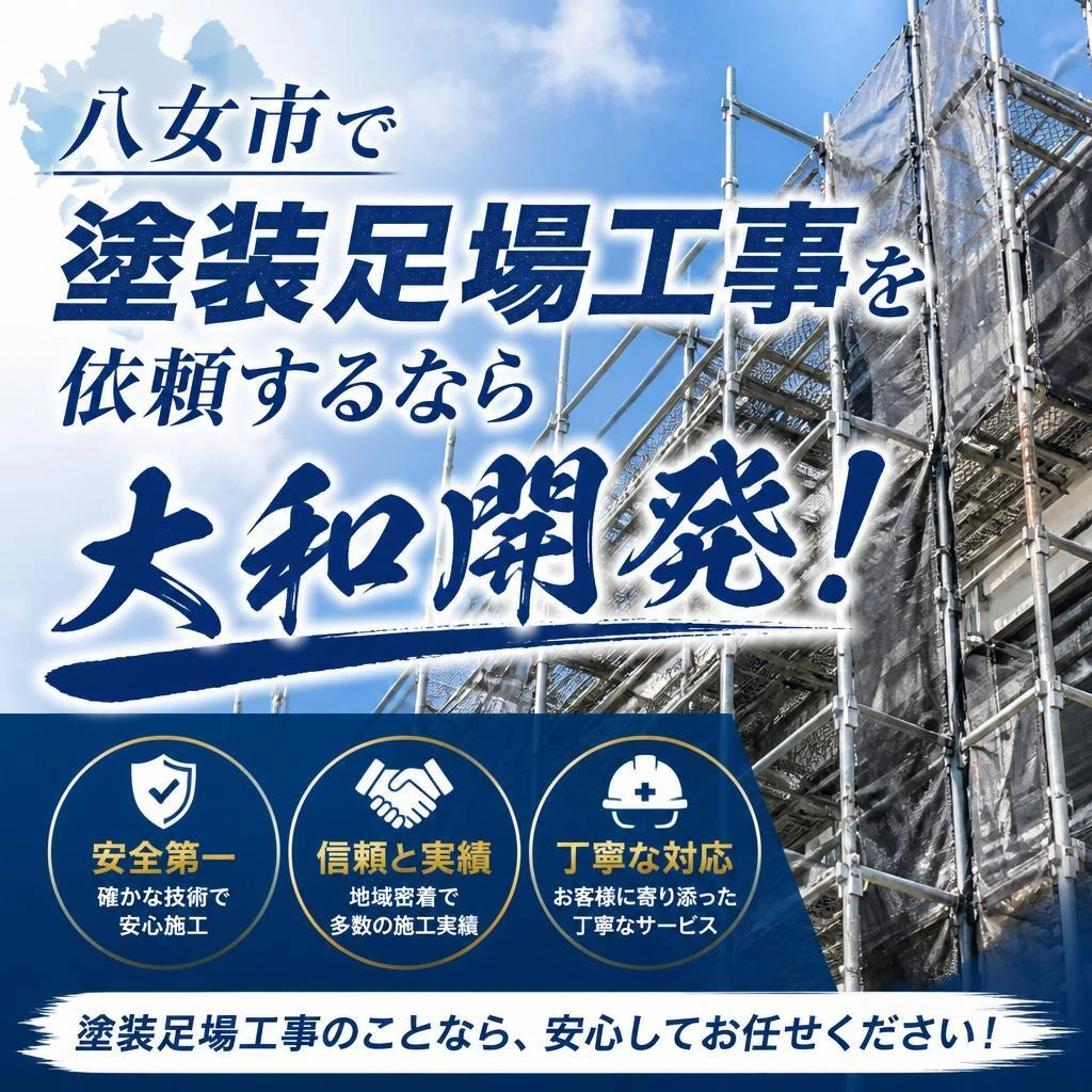 八女市で塗装足場工事を依頼するなら大和開発！