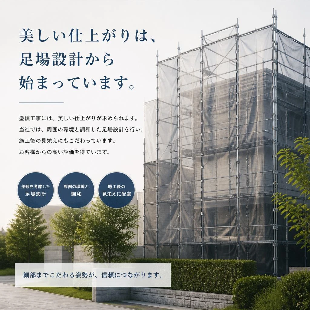 美しい仕上がりを実現する足場工事