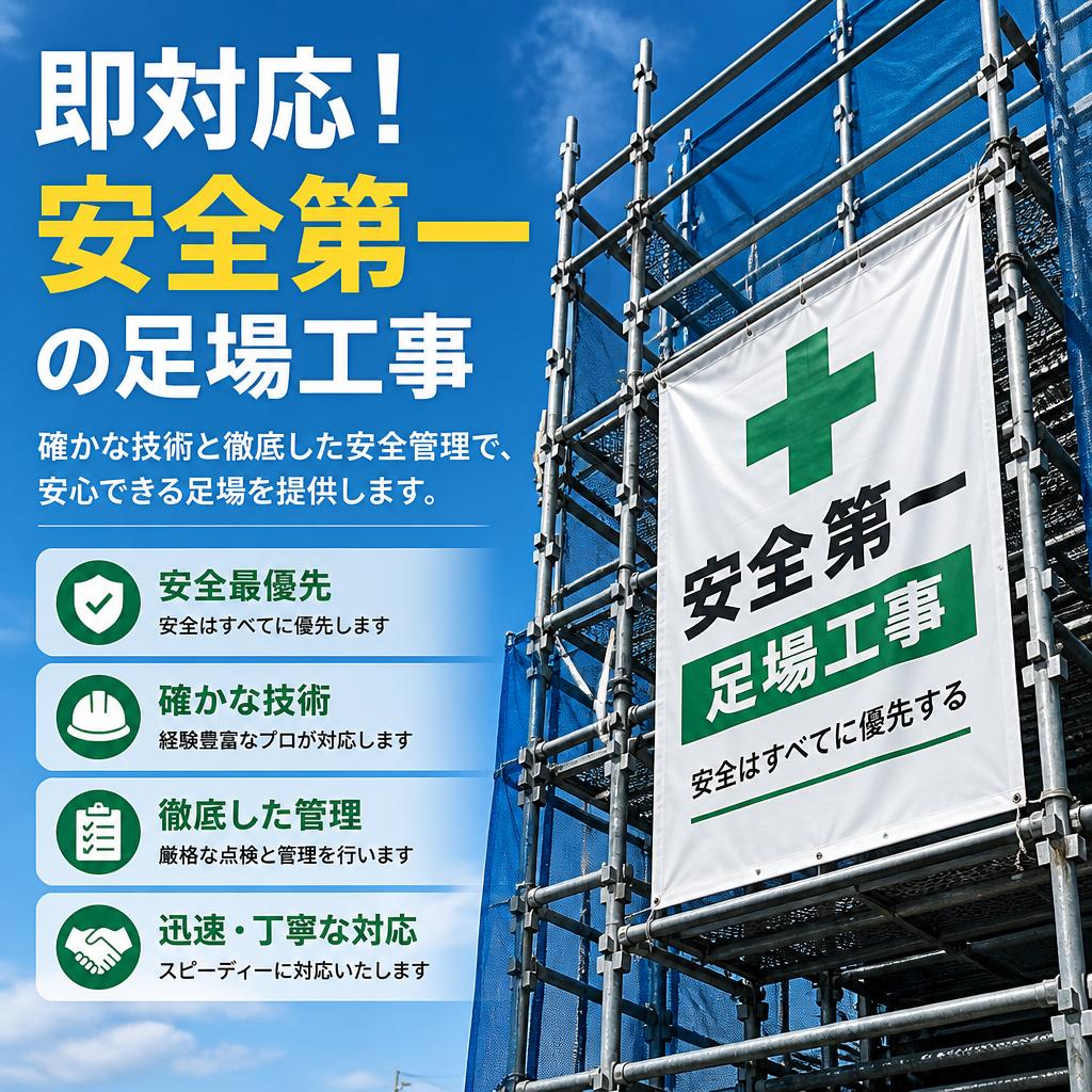 即対応！安全第一の足場工事