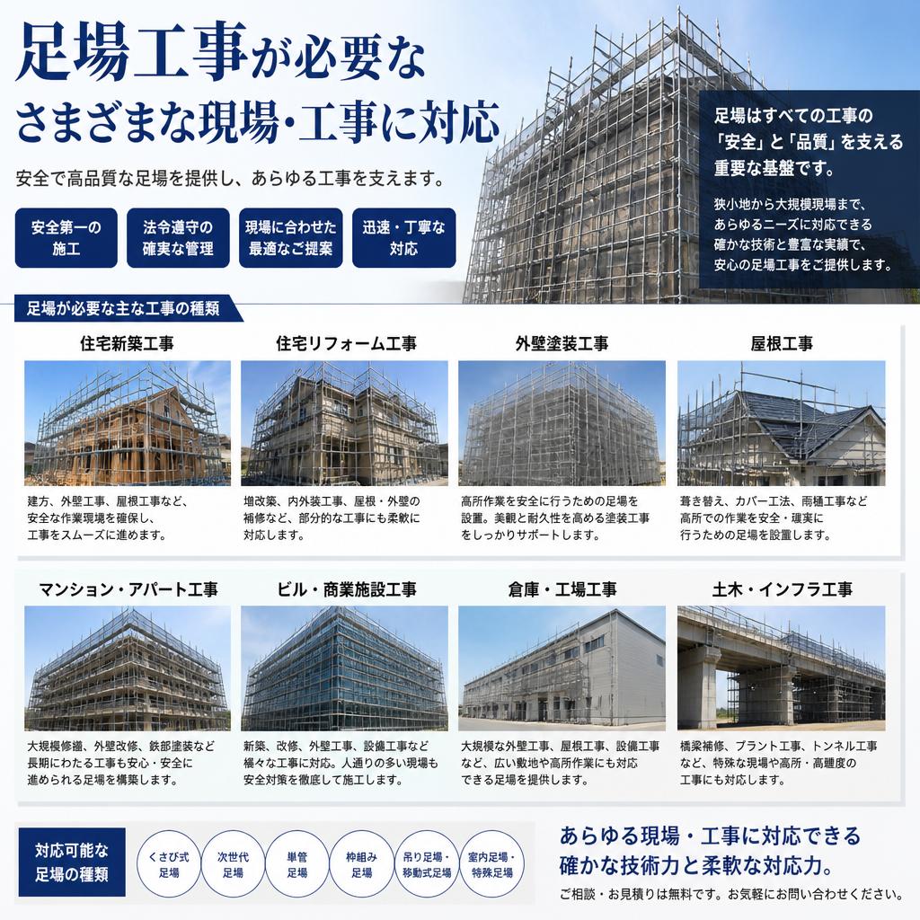 対応する工事の種類