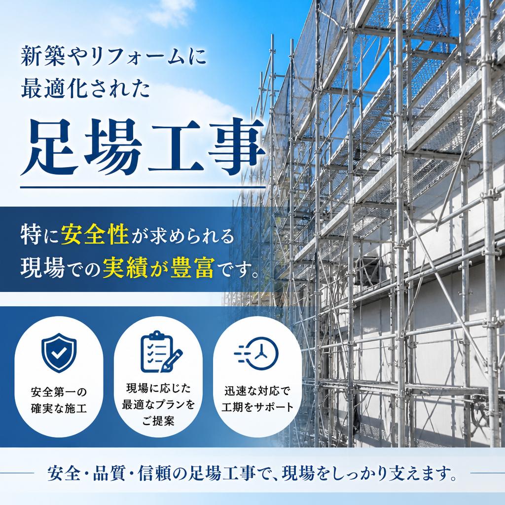 新築・リフォームに最適な足場工事