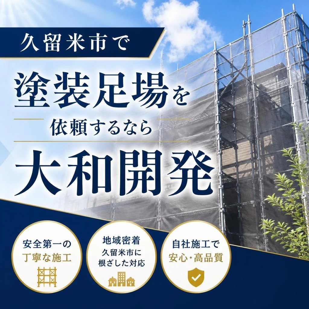 久留米市で塗装足場を依頼するなら大和開発