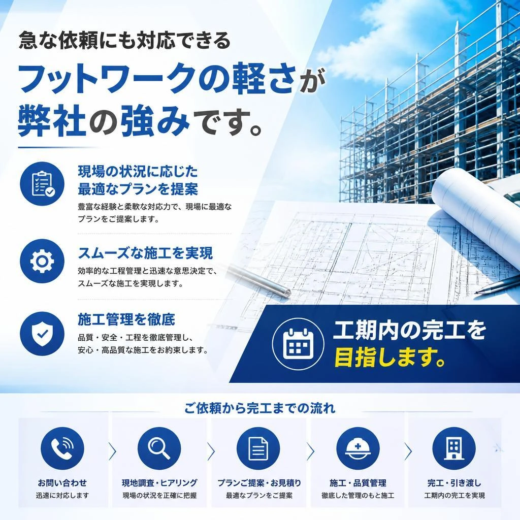 迅速な対応力と柔軟な施工管理