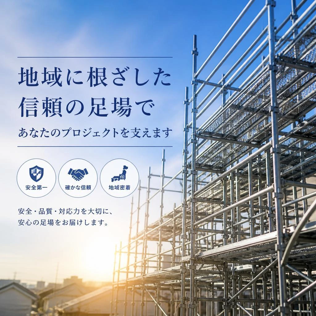 地域に根ざした信頼の足場であなたのプロジェクトを支えます