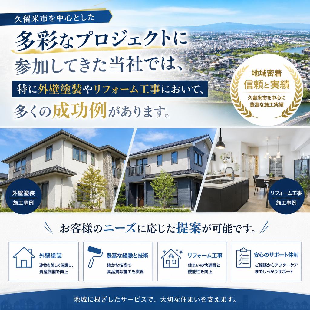 久留米市での豊富な実績