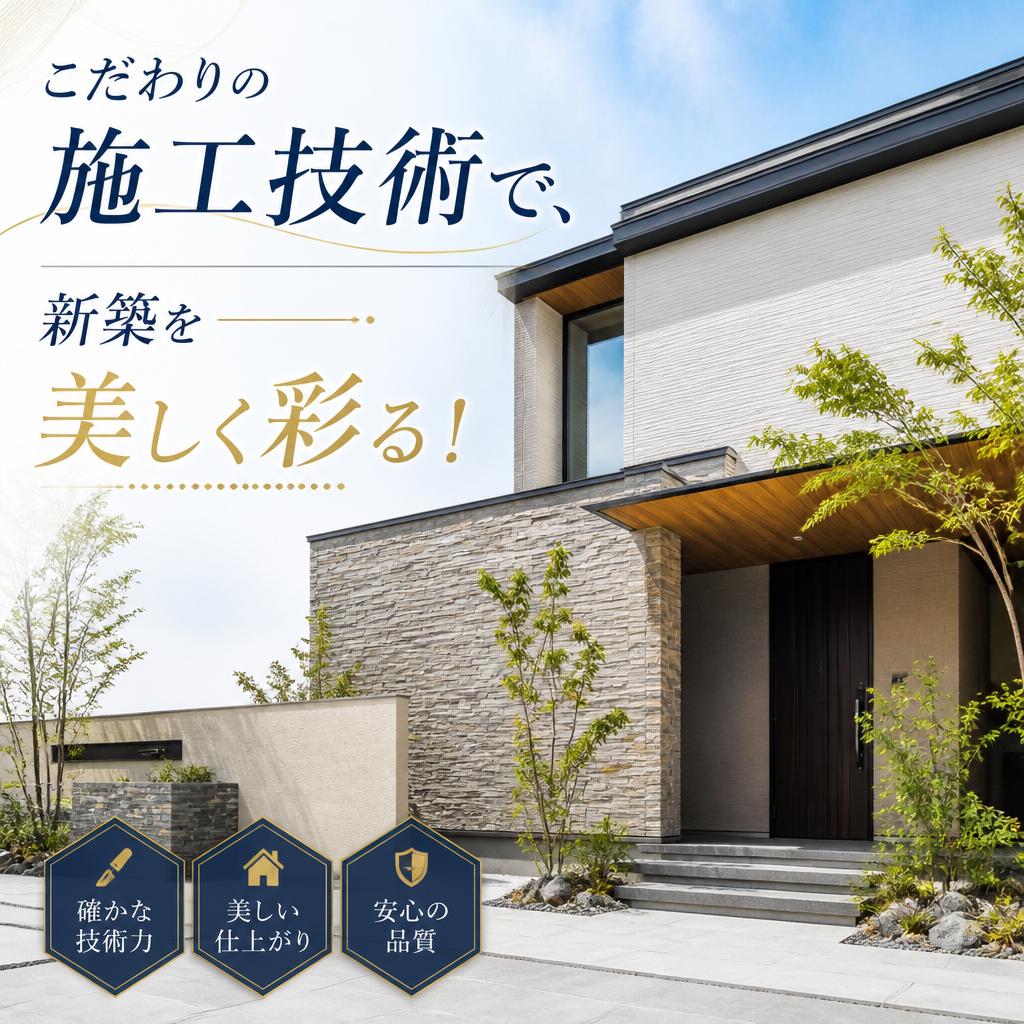こだわりの施工技術で、新築を美しく彩る！