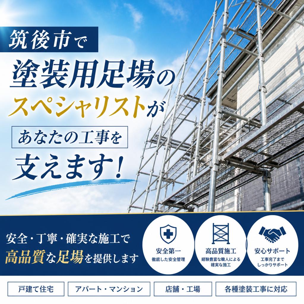 筑後市で塗装用足場のスペシャリストがあなたの工事を支えます！