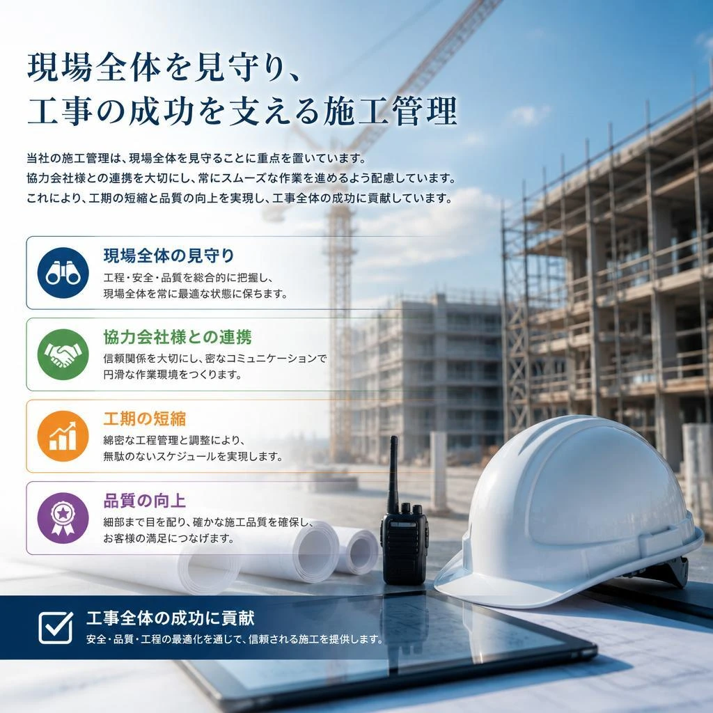 現場スムーズ化のための施工管理
