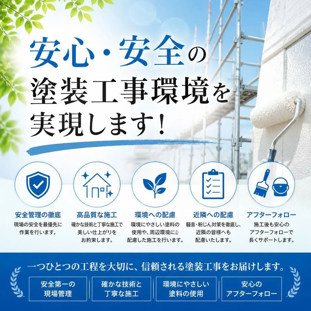 安心・安全の塗装工事環境を実現します！