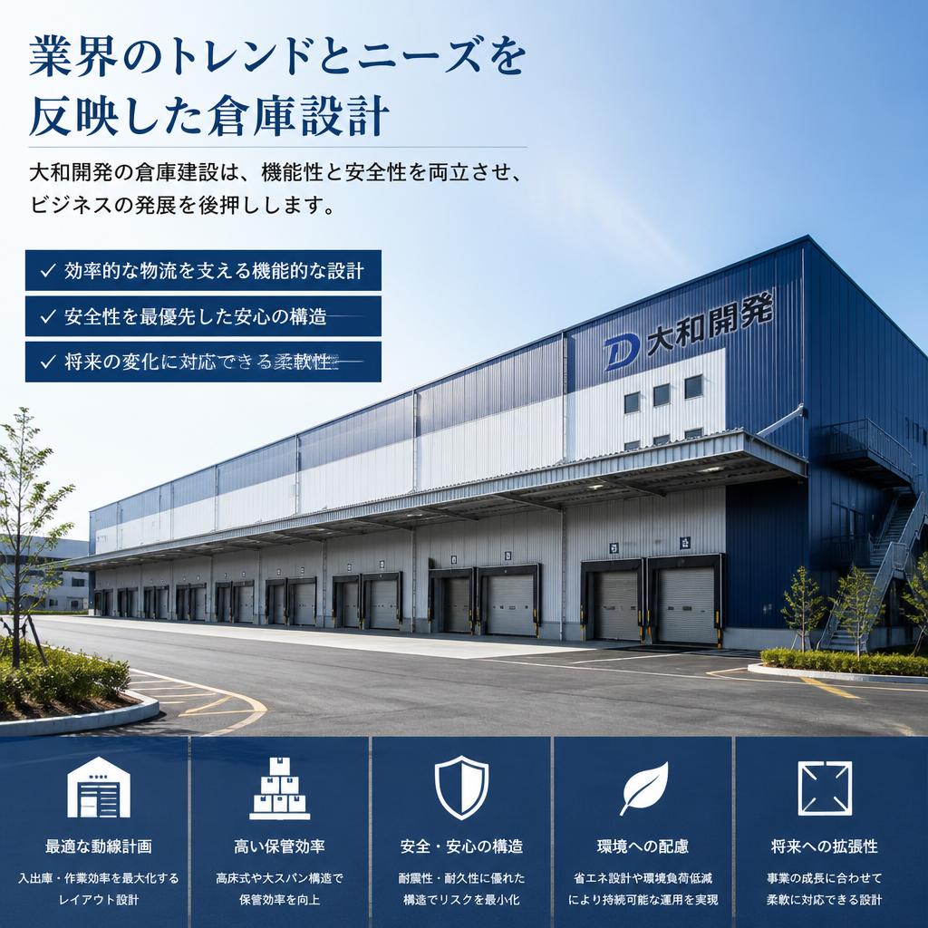 強固な倉庫建設でビジネスを支援